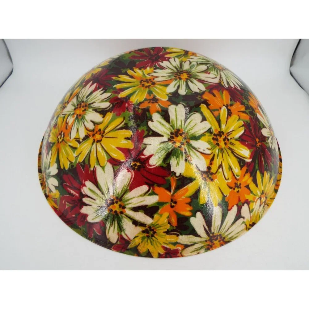 Vintage MCM Multicolor Floral Fiberglass 14